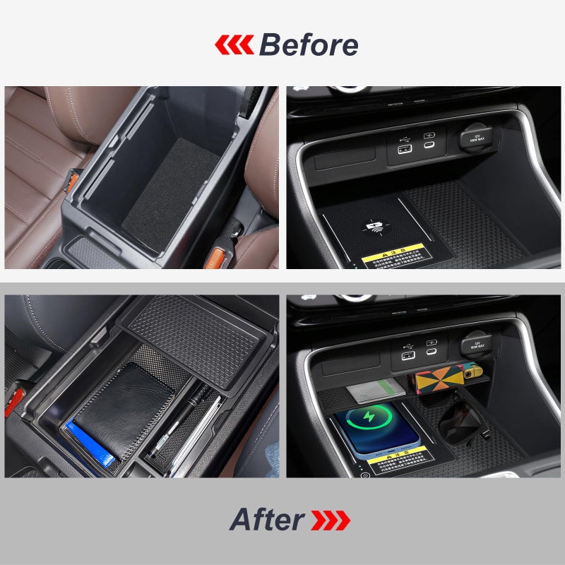Neepiar 2PCS Center Console Organizer Tray and Armrest Storage Box Compatible with 2025 2024 2023 Honda CR-V Accessories Insert Secondary Storage Box with ABS Material - Image 5